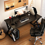 Modern Black Wooden Rectangular Sledge Gaming Desk Image - 4