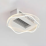 Modern Bladeless Geometric LED Ceiling Fan with Light Image - 11