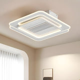 Modern Bladeless Geometric LED Ceiling Fan with Light Image - 2