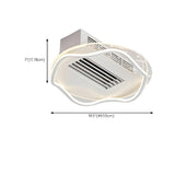 Modern Bladeless Geometric LED Ceiling Fan with Light Image - 24