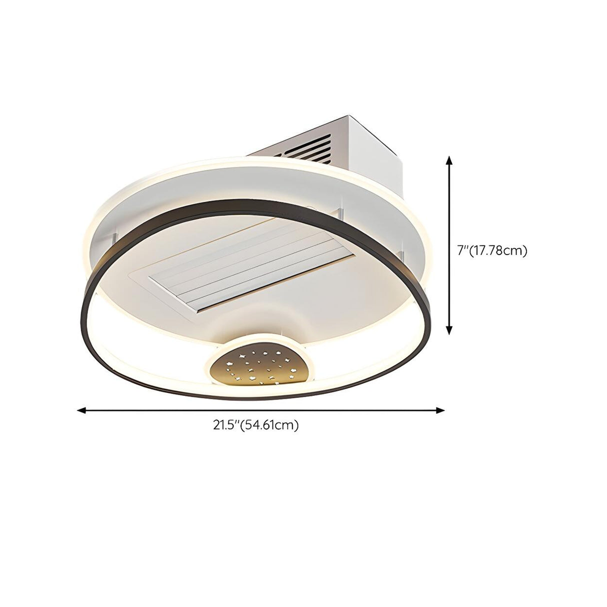 Modern Bladeless Geometric LED Ceiling Fan with Light Image - 27