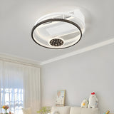 Modern Bladeless Geometric LED Ceiling Fan with Light Image - 3