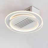 Modern Bladeless Geometric LED Ceiling Fan with Light Image - 5