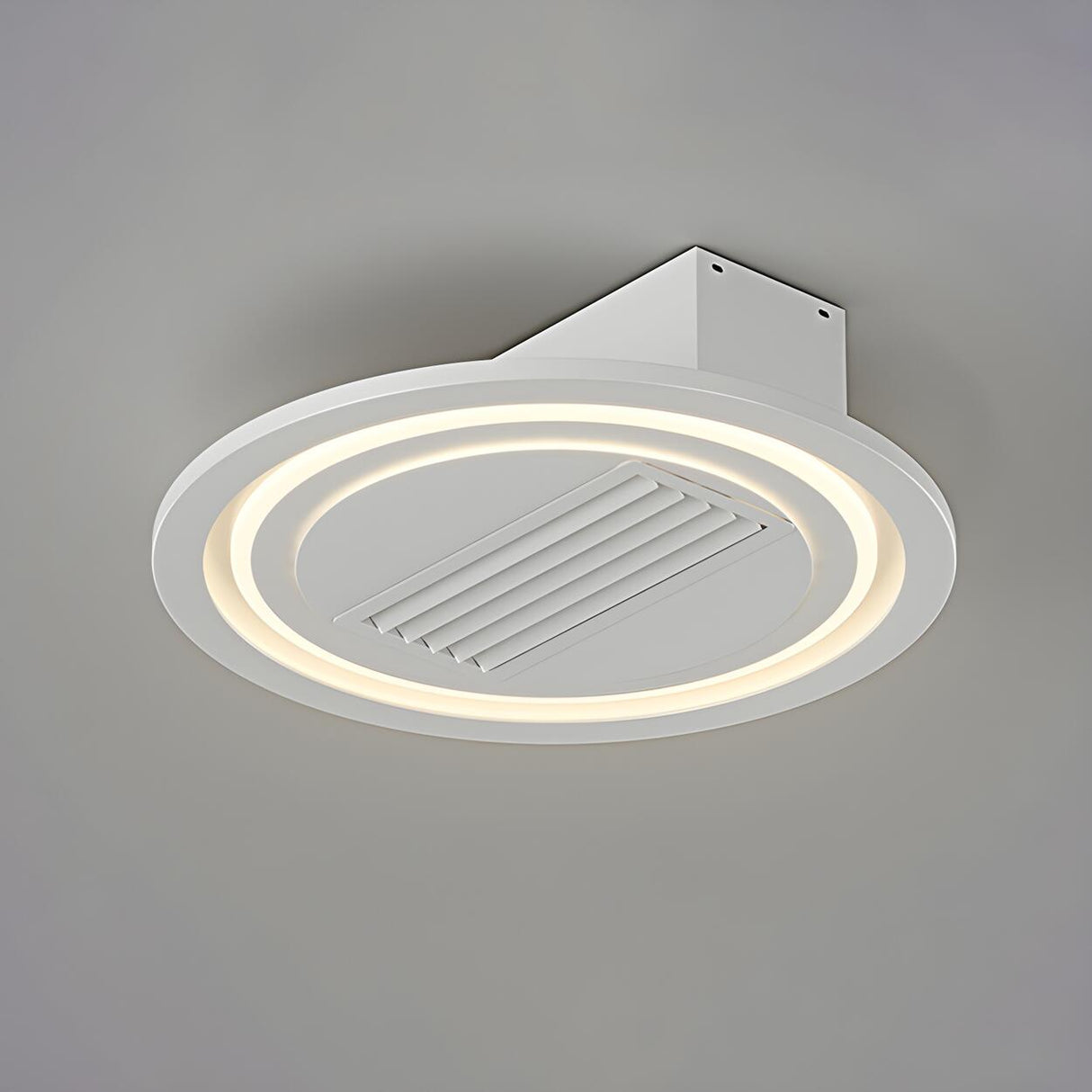 Modern Bladeless Geometric LED Ceiling Fan with Light Image - 8