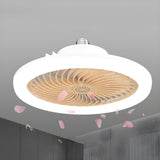 Modern Bladeless White Round Pendant Fan with Light Image - 10