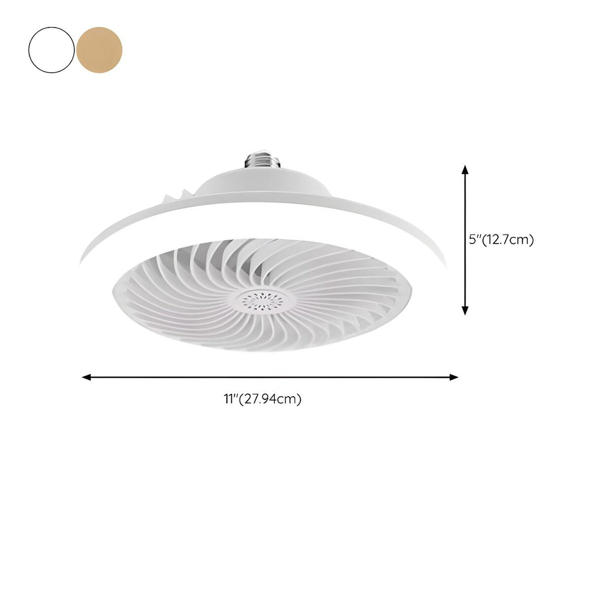 Modern Bladeless White Round Pendant Fan with Light 