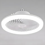 Modern Bladeless White Round Pendant Fan with Light Image - 6