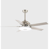 Modern Blue 5 Blade Metal Ceiling Fan with LED Light Image - 7