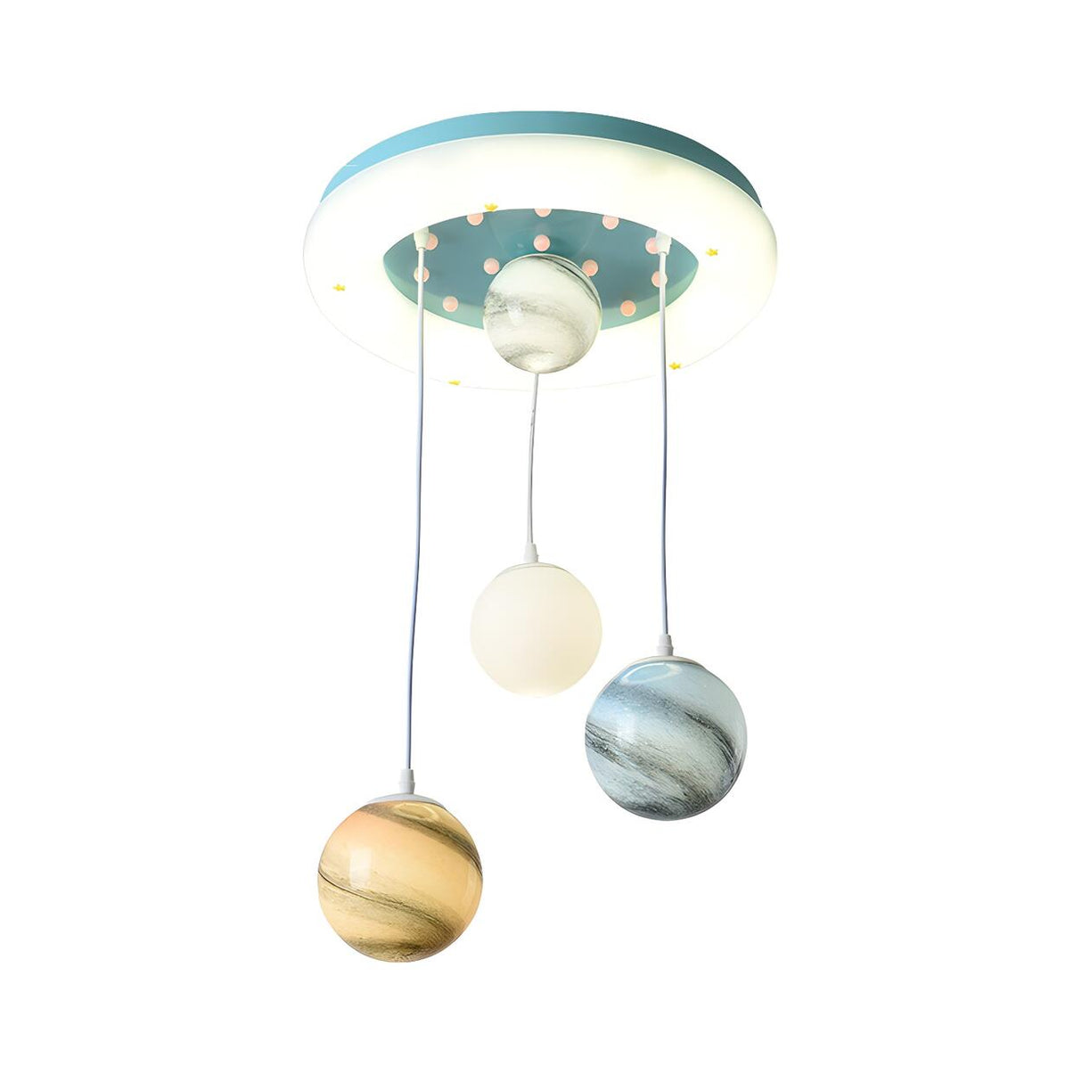 Modern Blue Acrylic Planet Children Room Pendant Light Image - 3