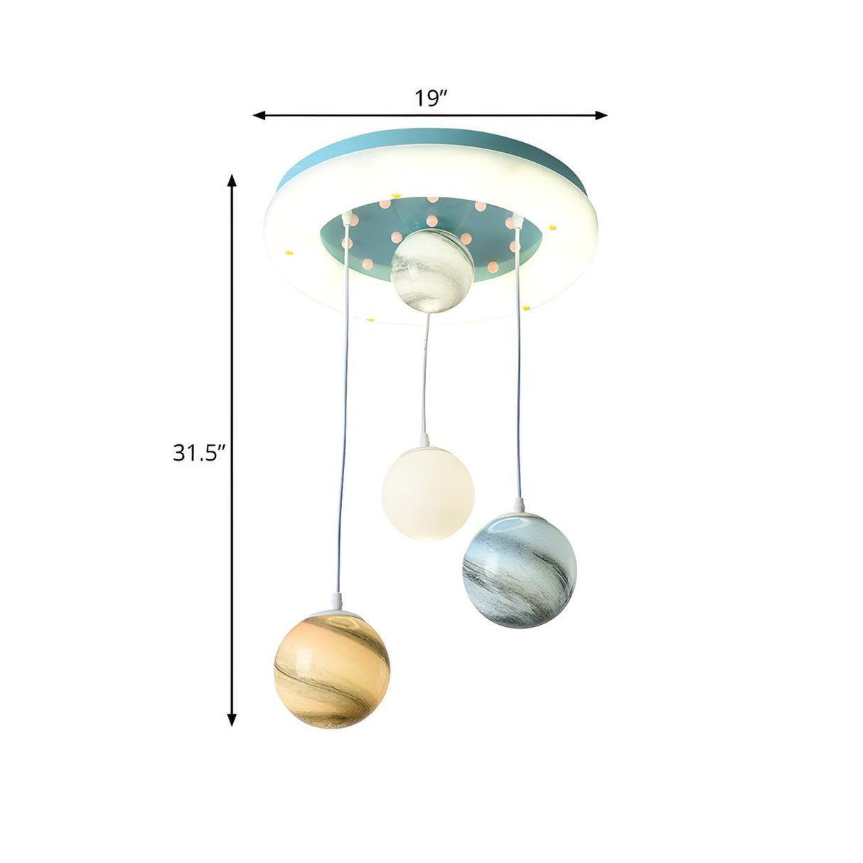 Modern Blue Acrylic Planet Children Room Pendant Light 