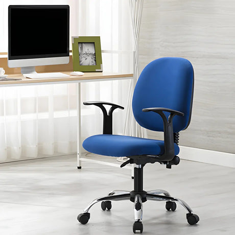 Modern Blue Adjustable Ergonomic Swivel Fabric Office Chair Image - 1