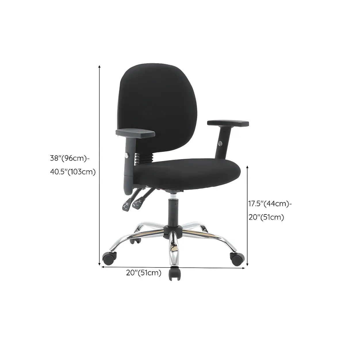 Modern Blue Adjustable Ergonomic Swivel Fabric Office Chair 