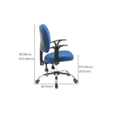 Modern Blue Adjustable Ergonomic Swivel Fabric Office Chair Image - 13