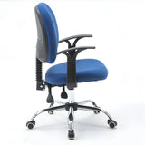 Modern Blue Adjustable Ergonomic Swivel Fabric Office Chair Image - 5