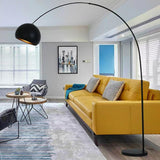 Modern Blue Dome Arched Metal Bedroom Floor Lamp Image - 3