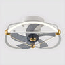 Modern Blue Geometric Circular Ceiling Fan with Light Image - 11