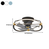 Modern Blue Geometric Circular Ceiling Fan with Light #size