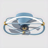 Modern Blue Geometric Circular Ceiling Fan with Light Image - 2