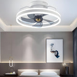 Modern Blue Geometric Circular Ceiling Fan with Light Image - 4