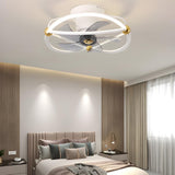 Modern Blue Geometric Circular Ceiling Fan with Light Image - 5