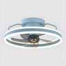 Modern Blue Geometric Circular Ceiling Fan with Light Image - 9