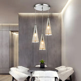 Modern Blue Glass Cone Dining Room Pendant Light Image - 18