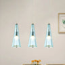 Modern Blue Glass Cone Dining Room Pendant Light Image - 5