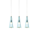 Modern Blue Glass Cone Dining Room Pendant Light Image - 7