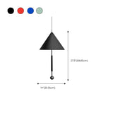 Modern Blue Metal Cone Geometric Bedroom Pendant Light Image - 10