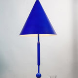 Modern Blue Metal Cone Geometric Bedroom Pendant Light Image - 8