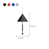 Modern Blue Metal Cone Geometric Bedroom Pendant Light #size