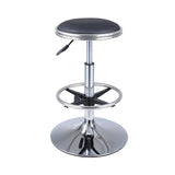 Modern Blue Round Alloy Office Stool Backless Leather Seat Image - 20