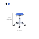 Modern Blue Round Alloy Office Stool Backless Leather Seat Image - 27