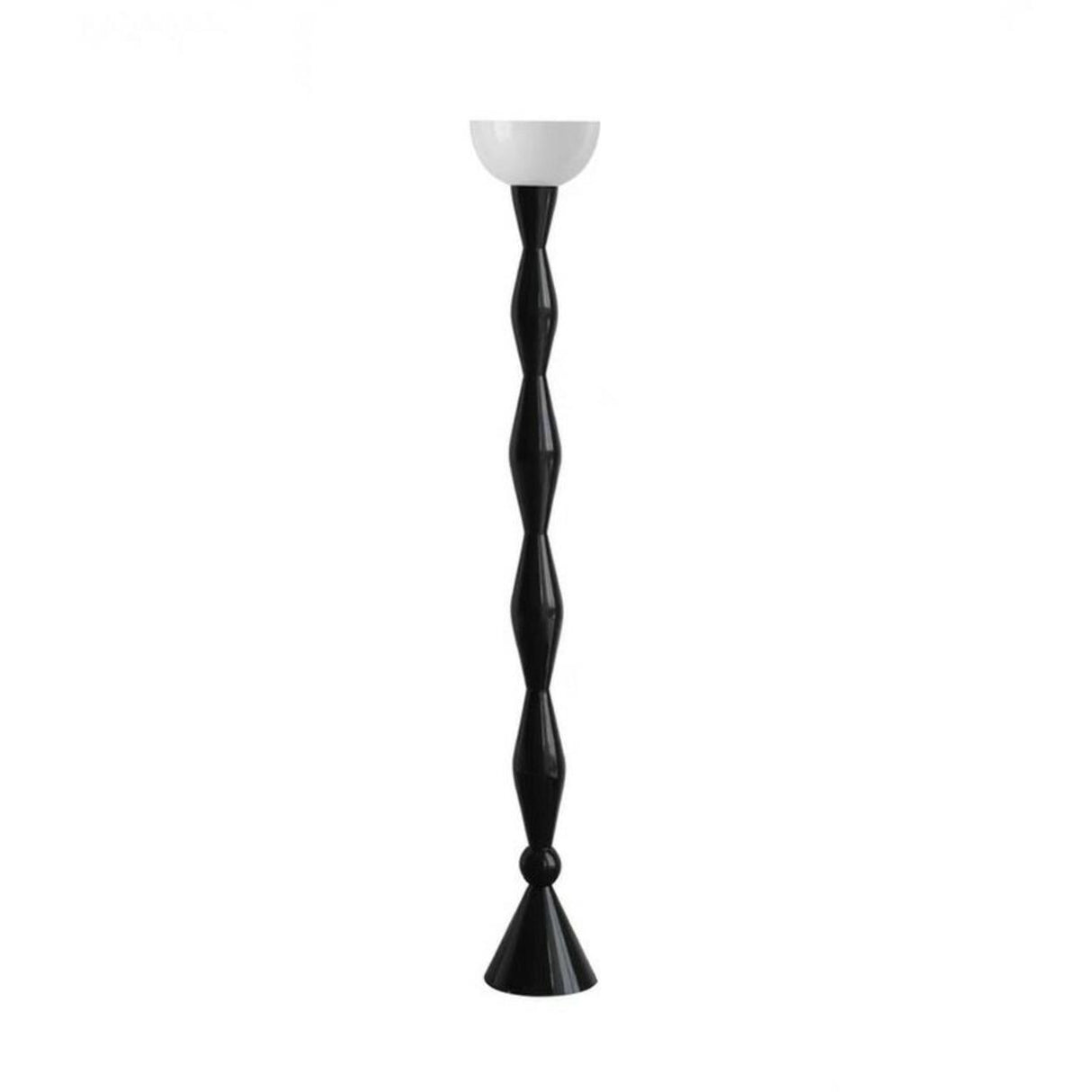 Modern Bowl and Black Gourd String Ceramic Floor Lamp Image - 2