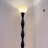 Modern Bowl and Black Gourd String Ceramic Floor Lamp Image - 8