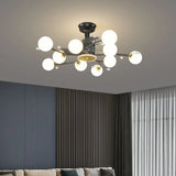 Artistic Elegant Branch Ball Shade Ceiling Fan Light Image - 1