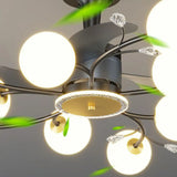 Artistic Elegant Branch Ball Shade Ceiling Fan Light Image - 10