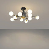 Artistic Elegant Branch Ball Shade Ceiling Fan Light Image - 5