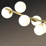 Modern Branch Metal Arm Milk Glass Bubble Chandelier Image - 12