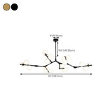 Modern Branch Metal Arm Milk Glass Bubble Chandelier Image - 15