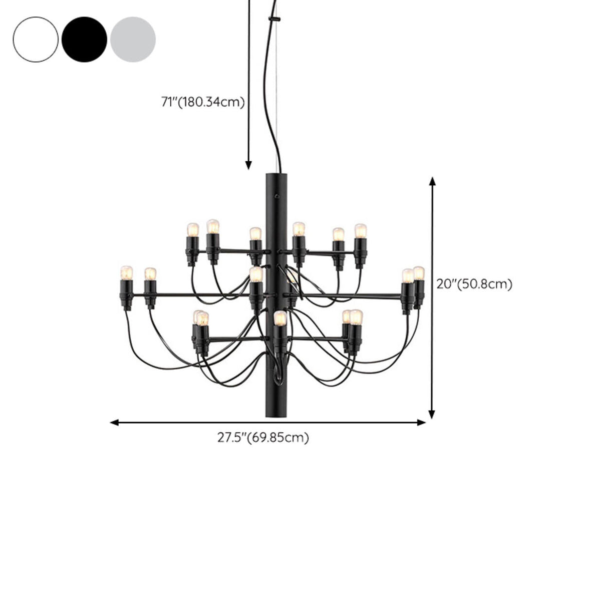 Modern Branching Metal Linear Chandelier Adjustable Height 