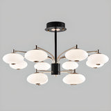 Modern Branching Tiered White Lucite Chandelier Image - 7