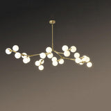 Modern Branching White Bubble Globe Chandelier  Image - 2