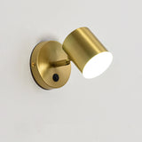 Modern Brass Adjustable Cylindrical LED Wall Sconce Image - 2