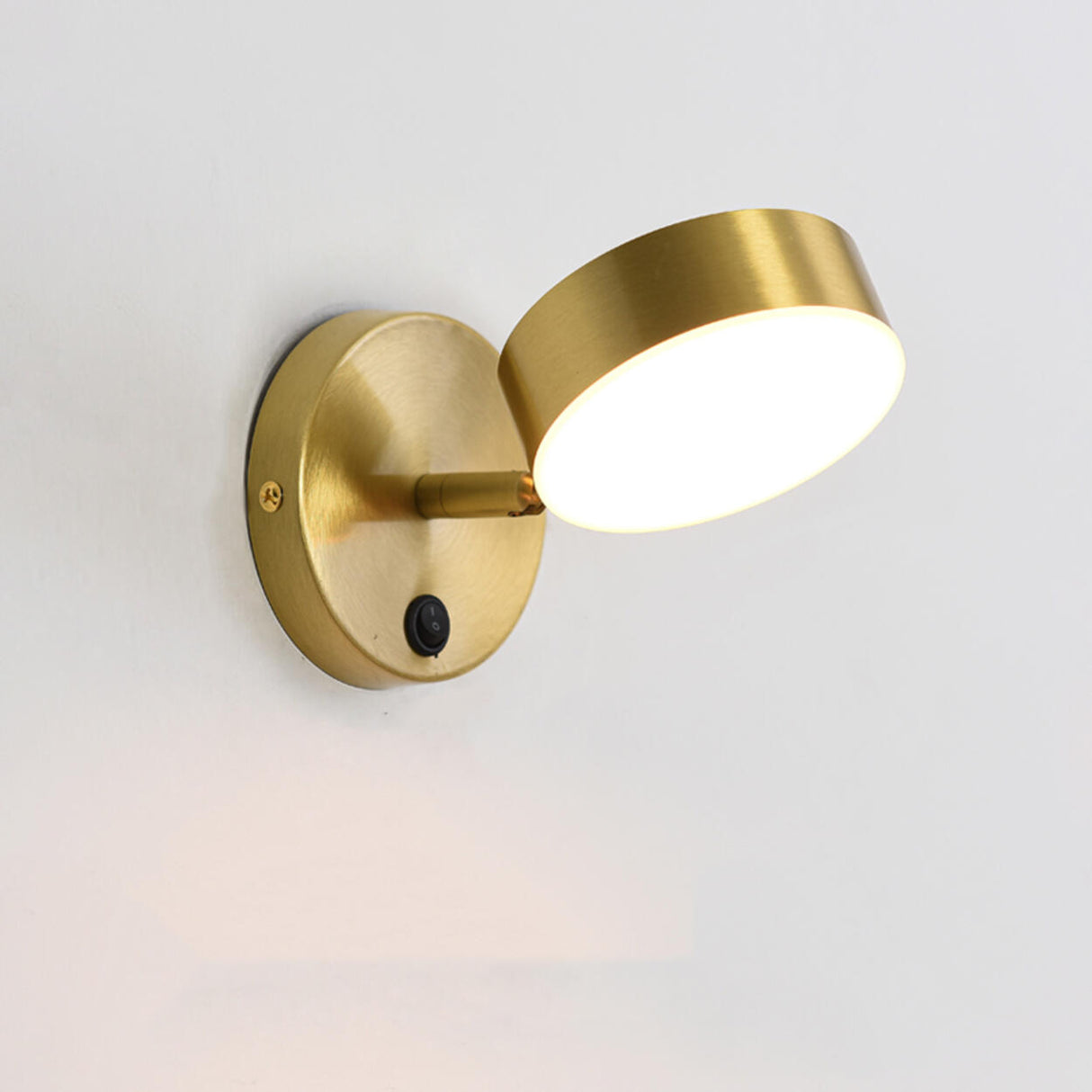 Modern Brass Adjustable Cylindrical LED Wall Sconce Image - 3