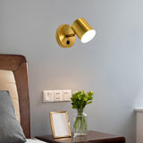 Modern Brass Adjustable Cylindrical LED Wall Sconce Image - 4