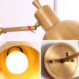 Modern Brass Adjustable Round LED Wall Sconce Image - 10