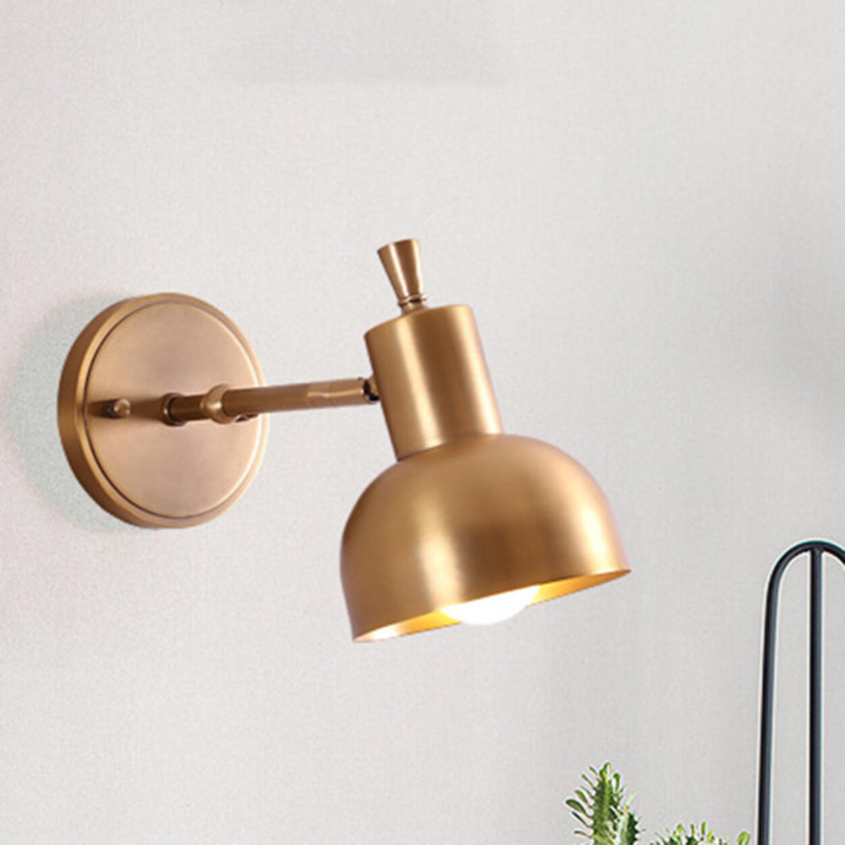 Modern Brass Adjustable Round LED Wall Sconce Image - 11