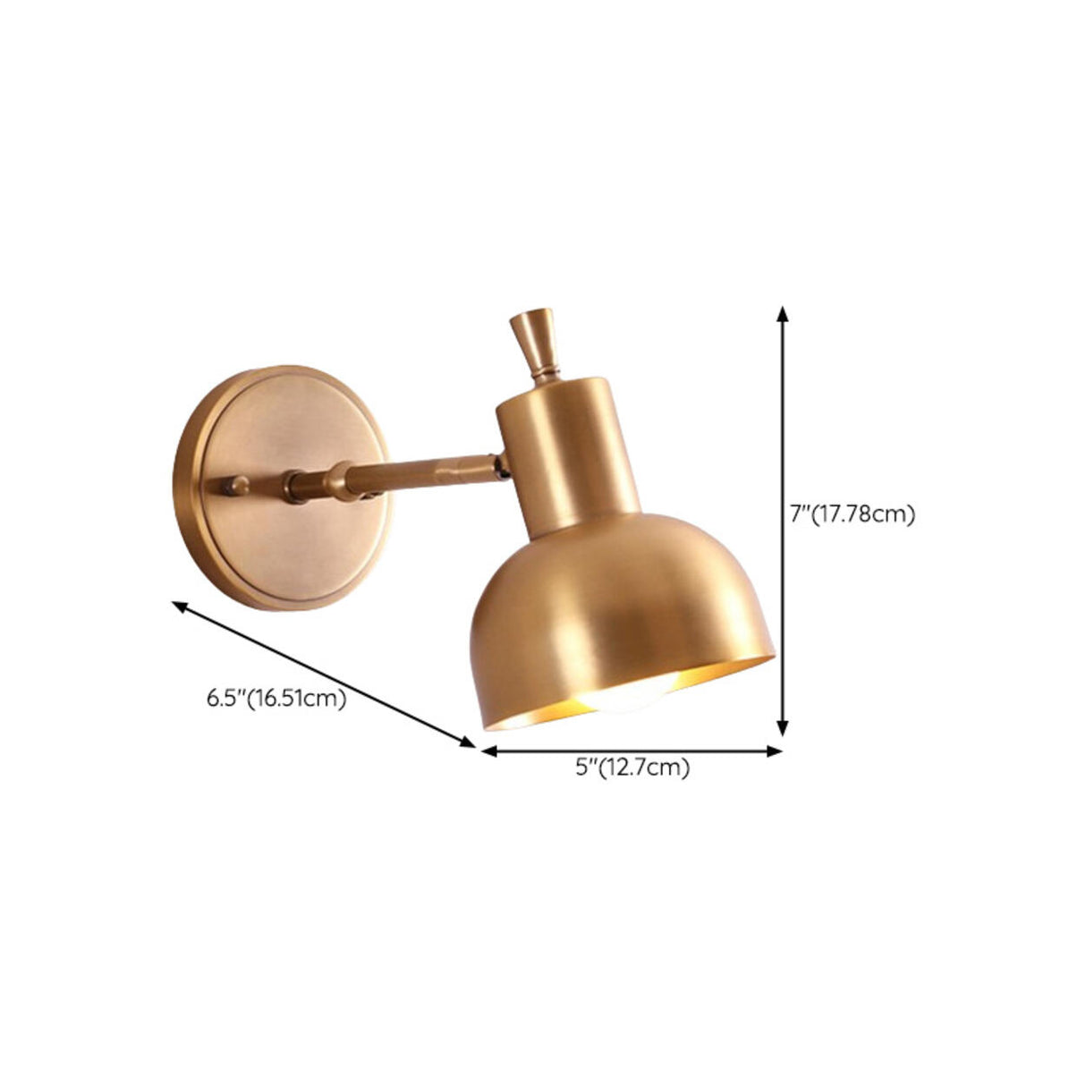 Modern Brass Adjustable Round LED Wall Sconce Image - 13