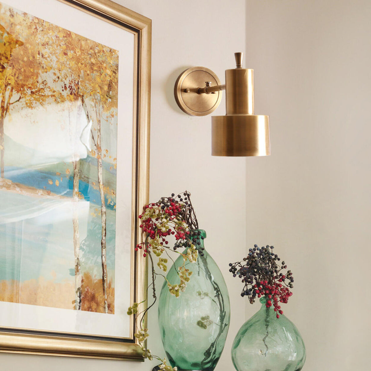 Modern Brass Adjustable Round LED Wall Sconce Image - 3